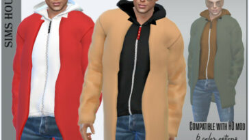 Men’s coat with a hoodie by Sims House at TSR