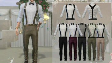 Mens formal suit with suspenders by DanSimsFantasy at TSR