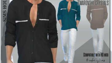Men’s shirt with Swarovski crystals by Sims House at TSR