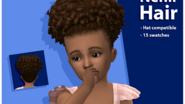 Nehir high puff afro hair by qicc at TSR