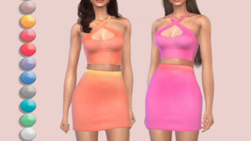 Ombre Print Slinky Skirt by Harmonia at TSR