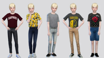 Oversized Tucked Tees Boys by McLayneSims at TSR