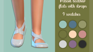 Patent leather flats with straps by MysteriousOo at TSR