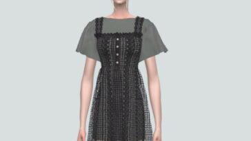 Punching Lace Mini Dress With T at Marigold