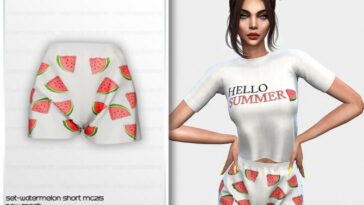 Pyjamas Set Watermelon Short MC215 by mermaladesimtr at TSR