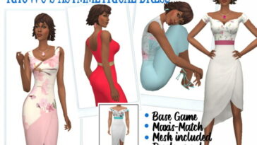 RHOWC’S ASYMMETRICAL DRESS at Sims4Sue