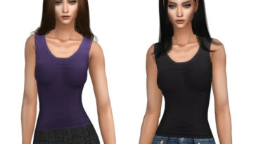 Scoop-Neck Silk Tank Top by CherryBerrySim at TSR
