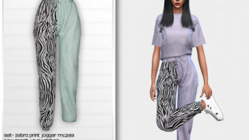 Set Zebra Print Jogger MC233 by mermaladesimtr at TSR
