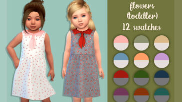 Short dress with flowers (toddler) by MysteriousOo at TSR