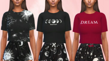 Sleeping Crop Tops by Saliwa at TSR