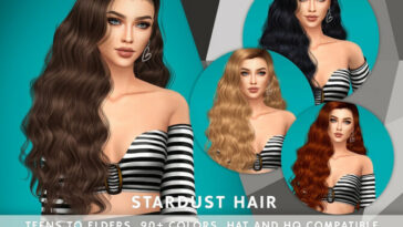 Stardust long wavy hair by SonyaSimsCC at TSR