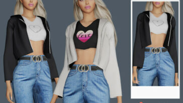 Top With Jacket by sims2fanbg at TSR