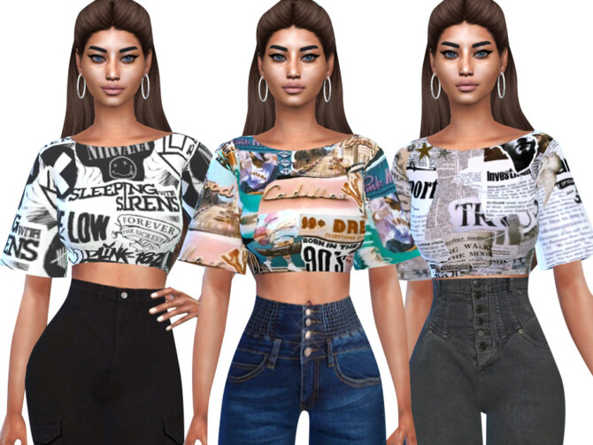 ew Style Printed Crop Tops by Saliwa at TSR