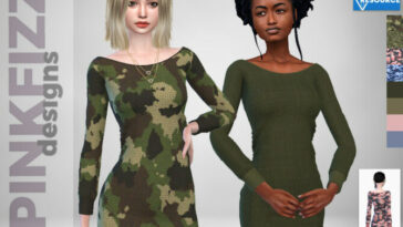 harlie Camo Dress by Pinkfizzzzz at TSR