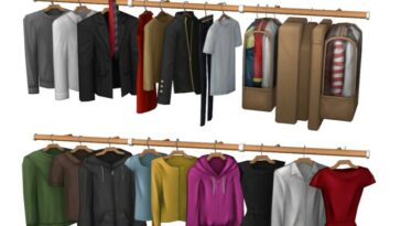 Dressing add-ons: hanging clothes & rail at Around the Sims 4