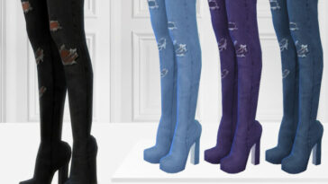 702 Denim High Heels by ShakeProductions at TSR