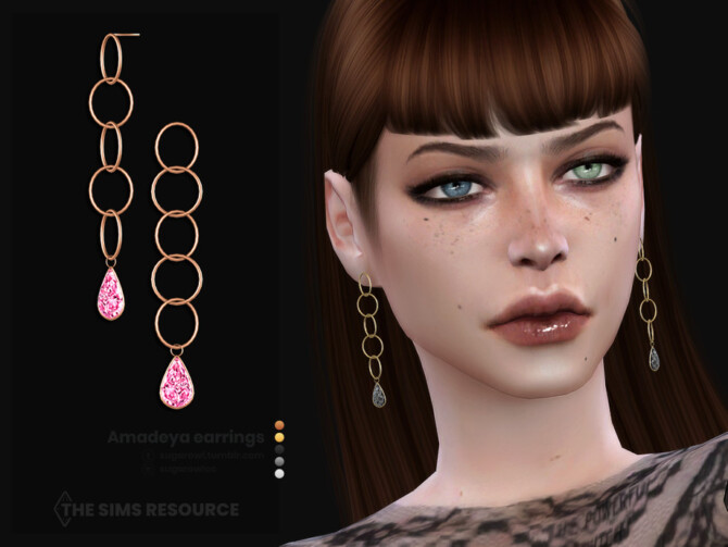 Amadeya earrings by sugar owl at TSR