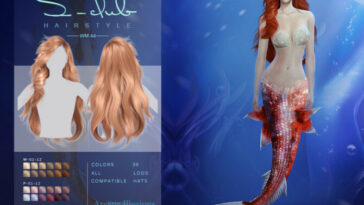 Arcane Illusion Long curly hairstyle for mermaid by S-Club at TSR