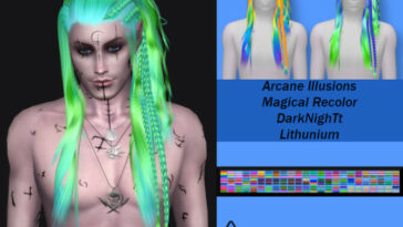 Arcane Illusions-Magical Recolor of DarkNighTt Lithunium Hair by PinkyCustomWorld at TSR
