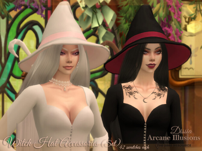 Arcane Illusions – Witch Hat Accessories (Set: v1 and v2) by Dissia at TSR