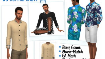 BG CUFFED SHIRT (M) at Sims4Sue