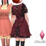 Cottagecore Maid Dress for TF-EF by Lumikello at Mod The Sims 4