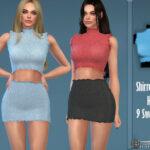 Delight Shirred Crop Top by Harmonia at TSR