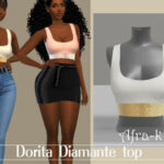 Dorita Diamante swimsuit top by akaysims at TSR