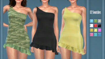 Dreamy Frill Hem Mini Dress by Harmonia at TSR