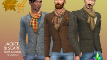 Fall21 Jacket with Scarf by SimmieV at TSR