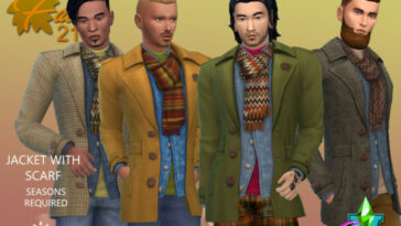 Fall21 Layered Jacket with Scarf by SimmieV at TSR