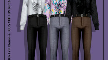 Frill Blouse & Belt & Suit Pants at RIMINGs