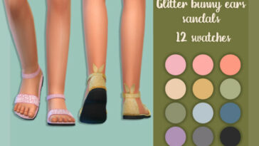 Glitter bunny ears sandals by MysteriousOo at TSR