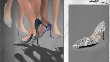 Glittered leather pumps by ZY at TSR