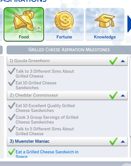Grilled Cheese Aspiration in CAS by MxPlumbob at Mod The Sims 4