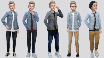 Jaxon Denim Shirt Jacket Boys by McLayneSims at TSR