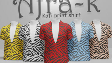 Kofi print shirt by akaysims at TSR