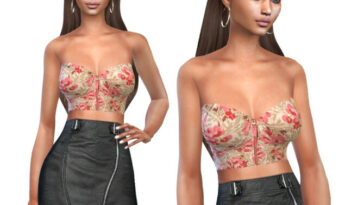 Leather Skirt Outfit by Saliwa at TSR