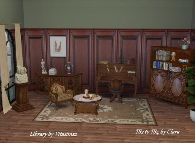 Library by Vitasims Conversion to TS4 by Clara at All 4 Sims