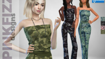 Long Camo Jumpsuit by Pinkfizzzzz at TSR