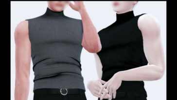 M Sleeveless turtleneck top at Bedisfull – iridescent
