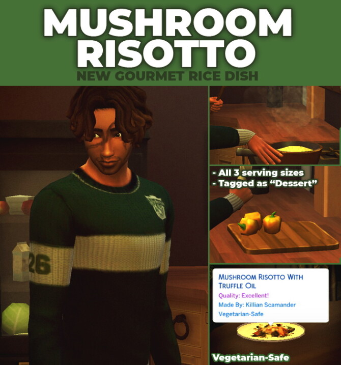 Mushroom Risotto New Custom Recipe at Mod The Sims 4