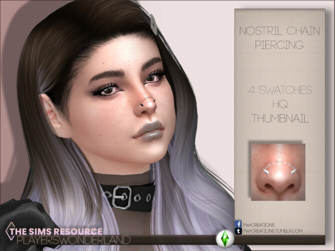 Nostril Chain Piercing by PlayersWonderland at TSR