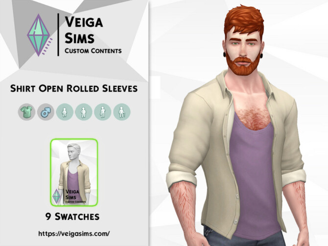 Open Shirt with Rolled Sleeves by David_Mtv at TSR