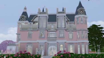 Pink Victorian Castle by Christine at CC4Sims