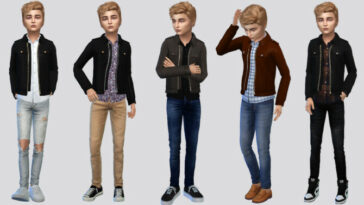 Rampardo Leather Jacket Boys by McLayneSims at TSR