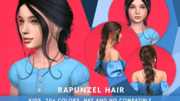 Rapunzel Hair for Kids by SonyaSimsCC at TSR