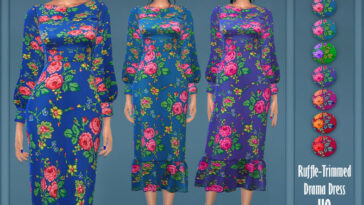 Ruffle-trimmed Drama Dress by Harmonia at TSR