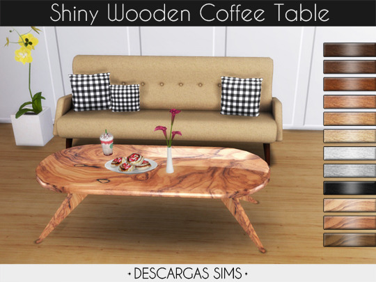 Shiny Wooden Coffee Table at Descargas Sims