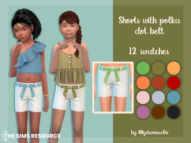 Shorts with polka dot belt by MysteriousOo at TSR